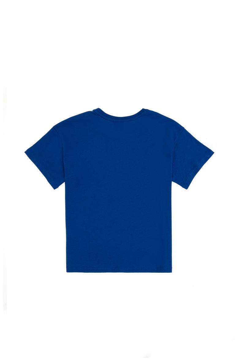 Erkek Çocuk Saks Oversize Bisiklet Yaka Tişört - 50306498058