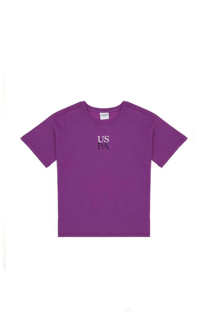 Erkek Çocuk Menekşe Oversize Bisiklet Yaka Tişört