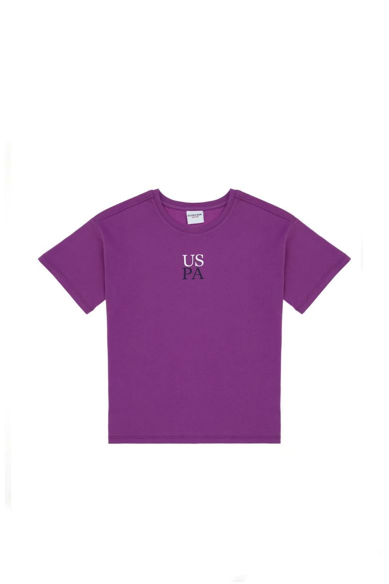 Erkek Çocuk Menekşe Oversize Bisiklet Yaka Tişört