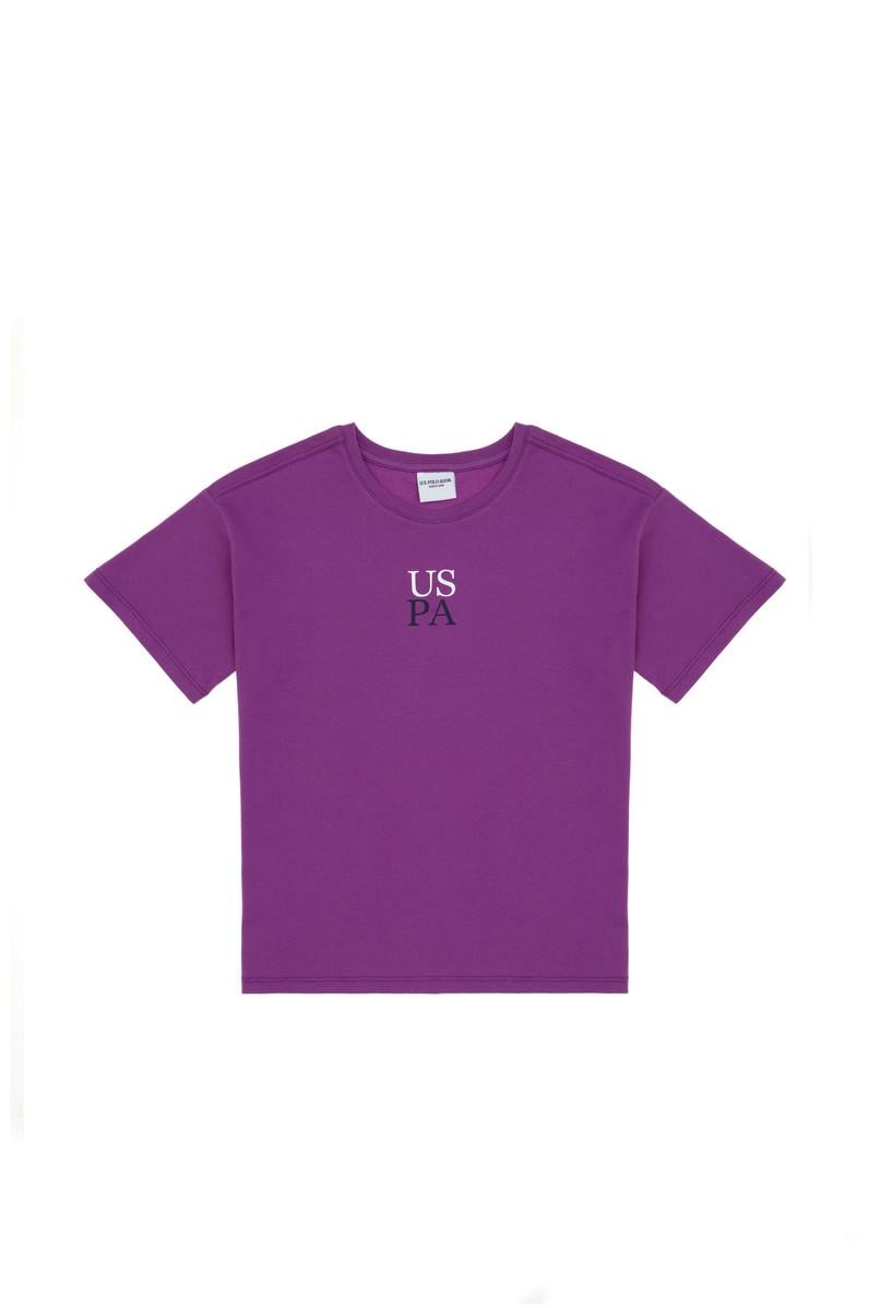 Erkek Çocuk Menekşe Oversize Bisiklet Yaka Tişört