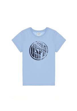 Erkek Çocuk Açık Mavi Basic Bisiklet Yaka Tişört - 50306514034