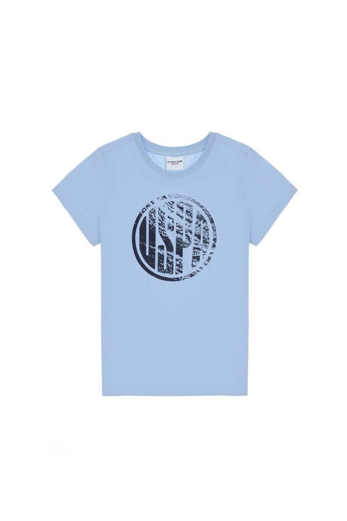 Erkek Çocuk Açık Mavi Basic Bisiklet Yaka Tişört