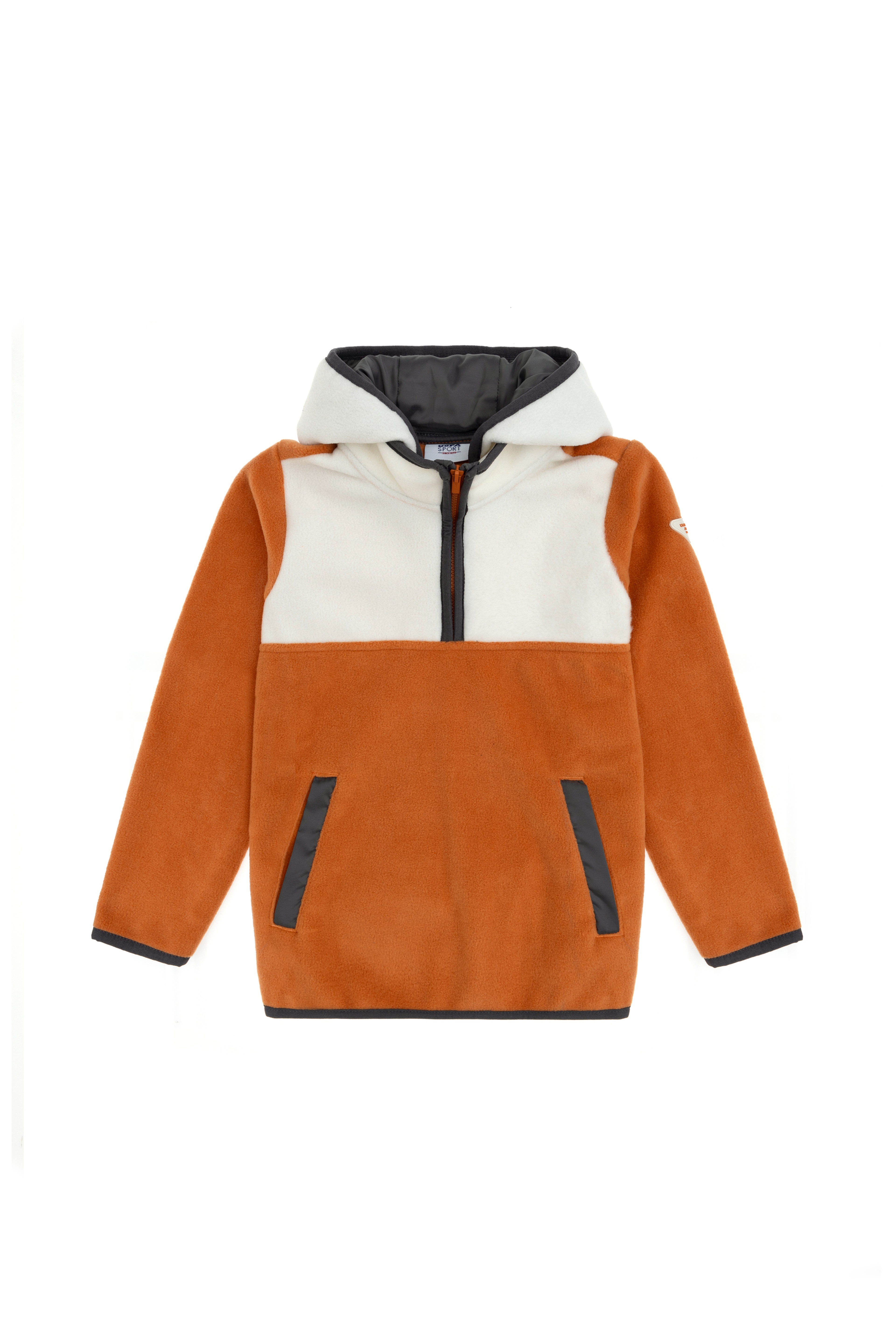 Erkek Çocuk Yarım Fermuarlı Tarçın Polar Sweatshirt - Image 1
