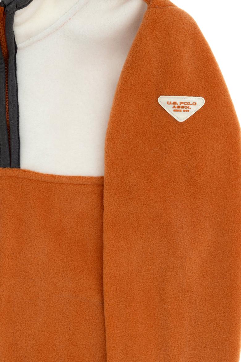 Erkek Çocuk Yarım Fermuarlı Tarçın Polar Sweatshirt - 50290774022