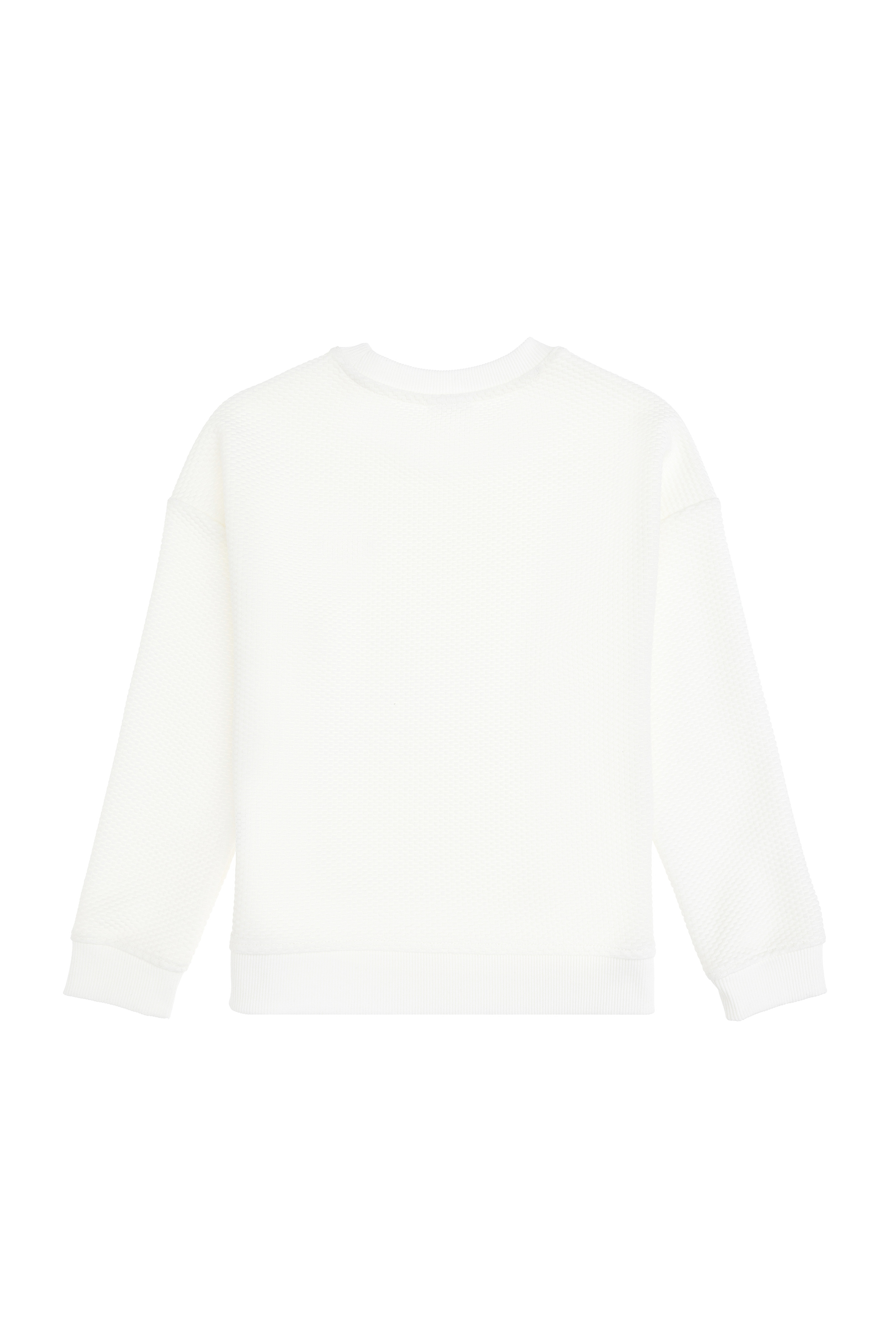 Erkek Çocuk Krem Bisiklet Yaka Sweatshirt