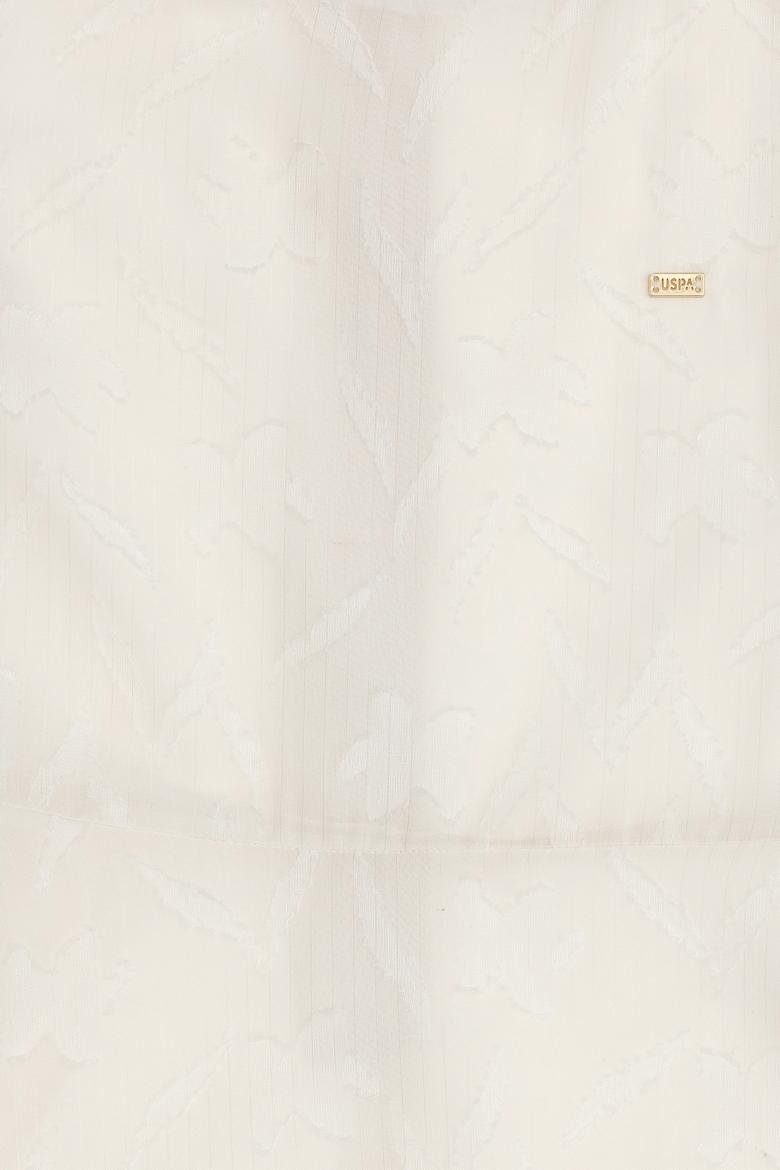 Kız Çocuk Ekru Bisiklet Yaka Kolsuz Şifon Astarlı Dokuma Elbise - 50299308014