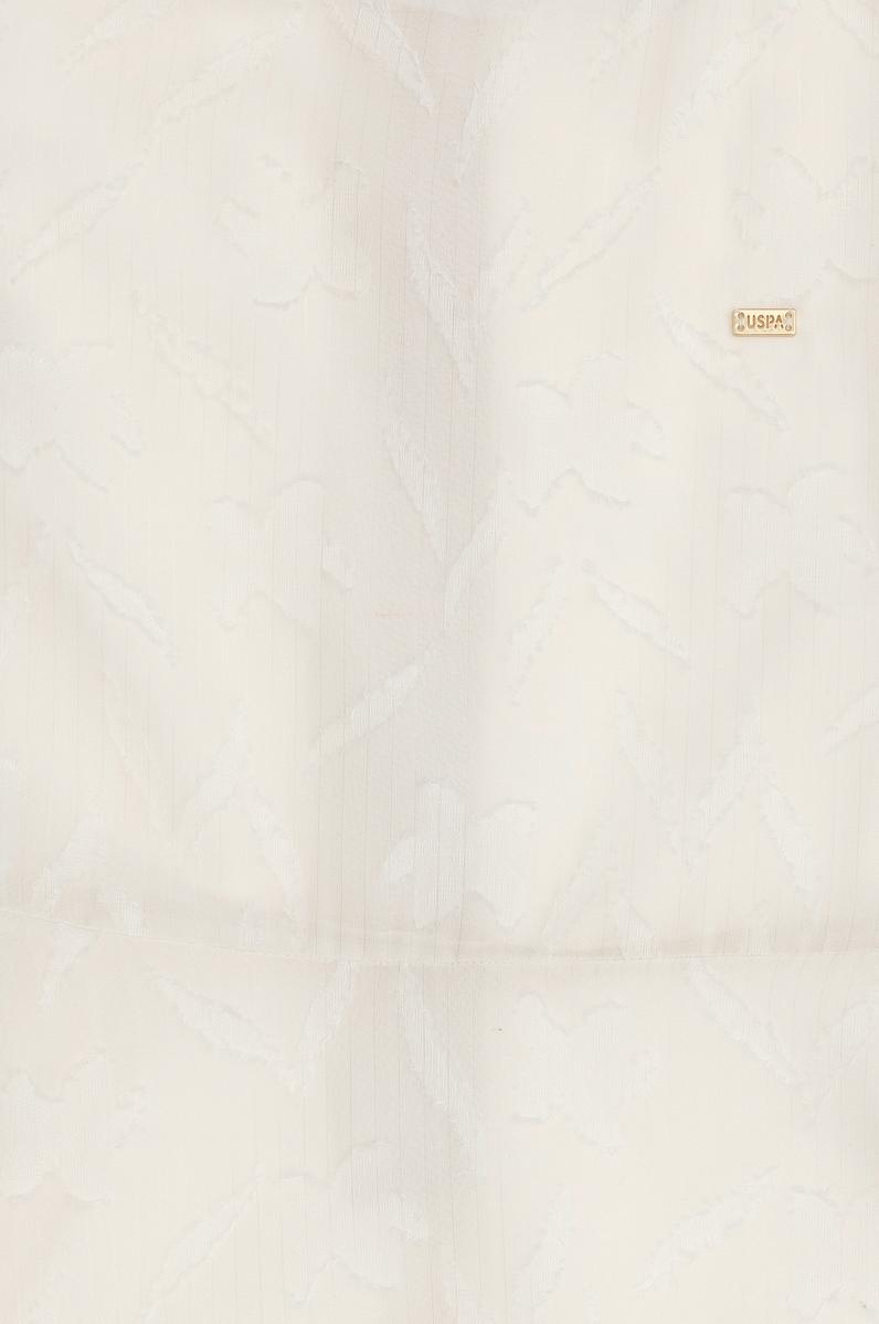 Kız Çocuk Ekru Bisiklet Yaka Kolsuz Şifon Astarlı Dokuma Elbise