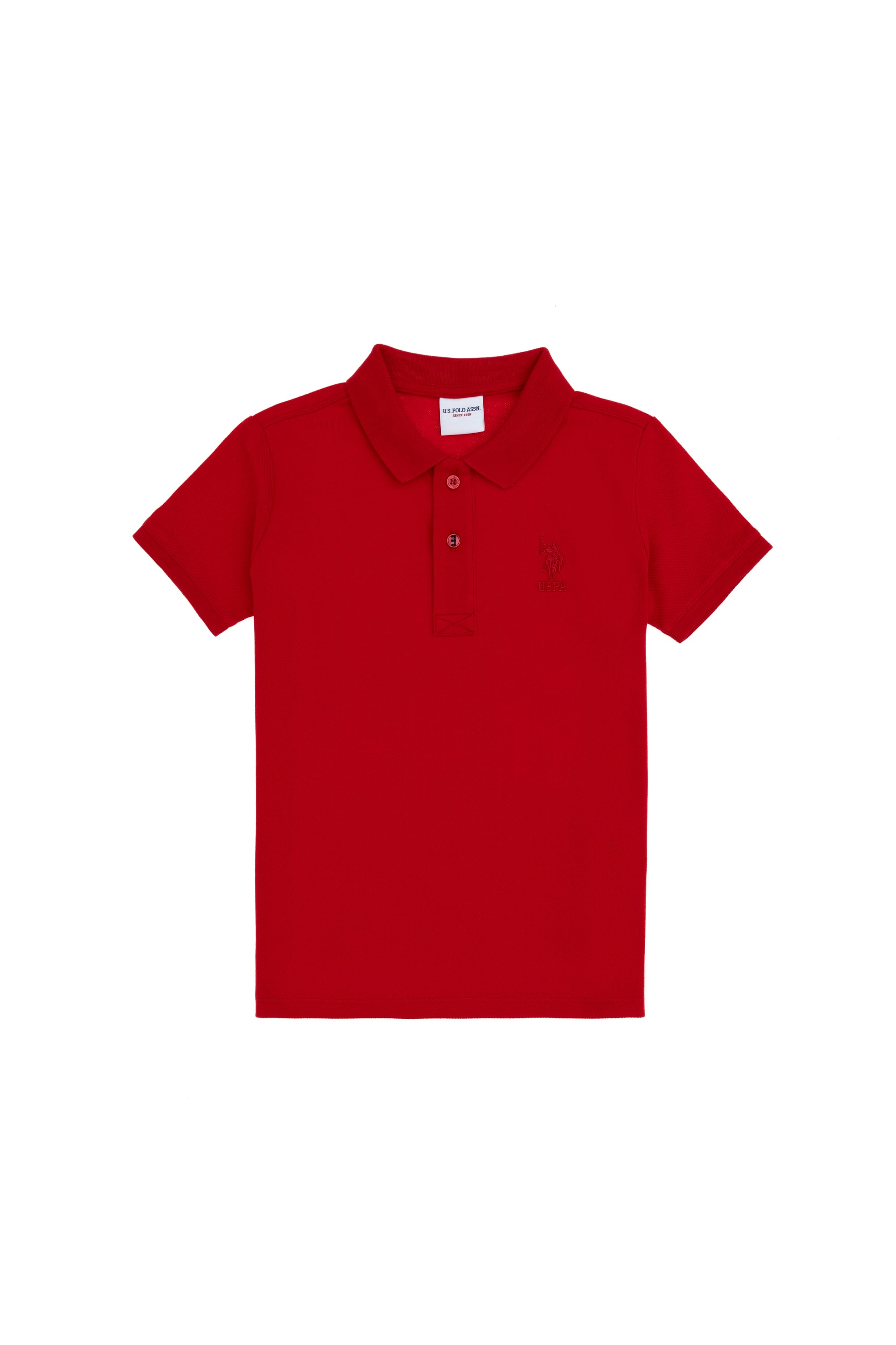 Erkek Çocuk Kırmızı Basic Polo Yaka Tişört - Image 1
