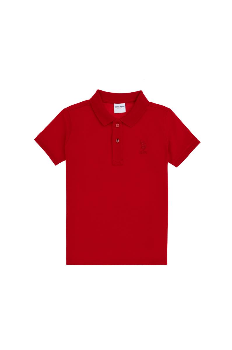 Erkek Çocuk Kırmızı Basic Polo Yaka Tişört