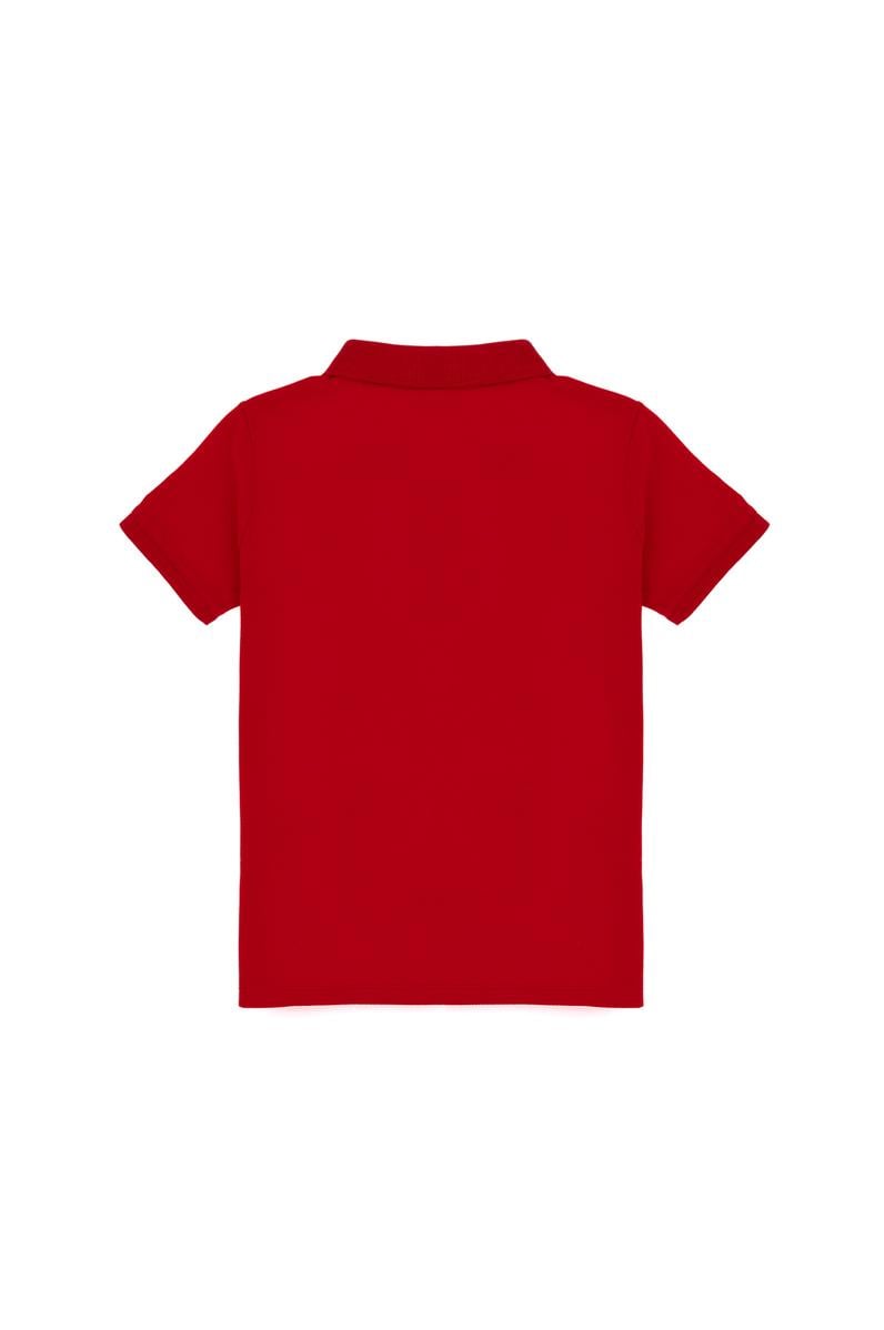 Erkek Çocuk Kırmızı Basic Polo Yaka Tişört