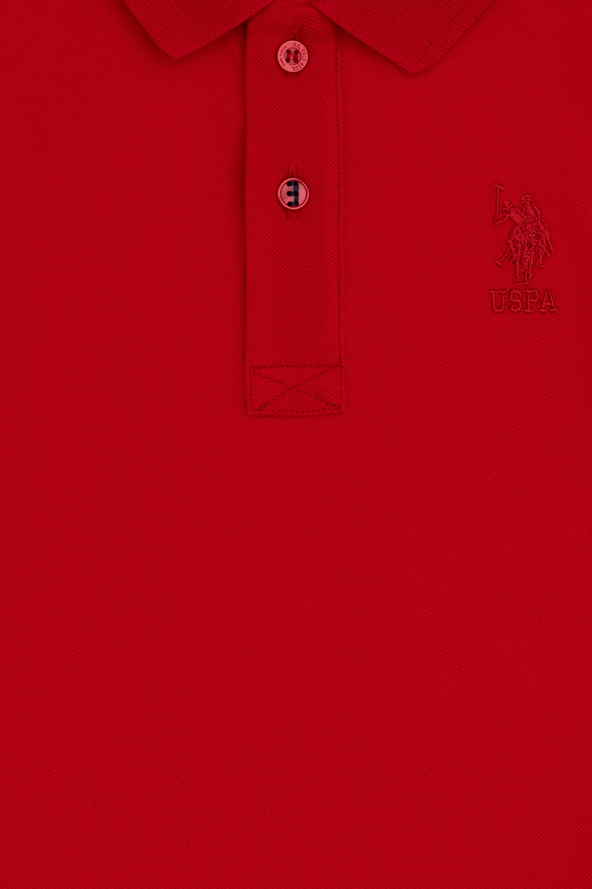 Erkek Çocuk Kırmızı Basic Polo Yaka Tişört - Image 3