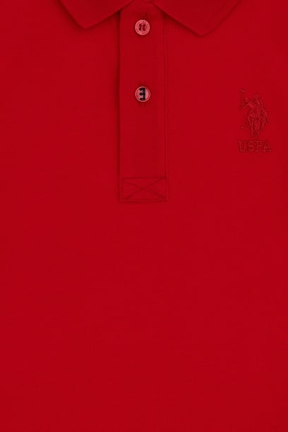 Erkek Çocuk Kırmızı Basic Polo Yaka Tişört