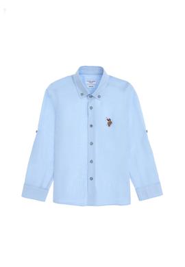 Erkek Çocuk Açık Mavi Uzun Kollu Basic Gömlek - 50298012033
