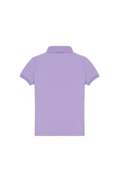 Kız Çocuk Lila Polo Yaka Basic Tişört