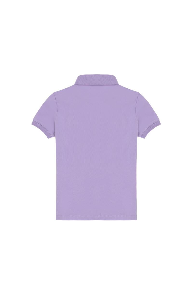 Kız Çocuk Lila Polo Yaka Basic Tişört