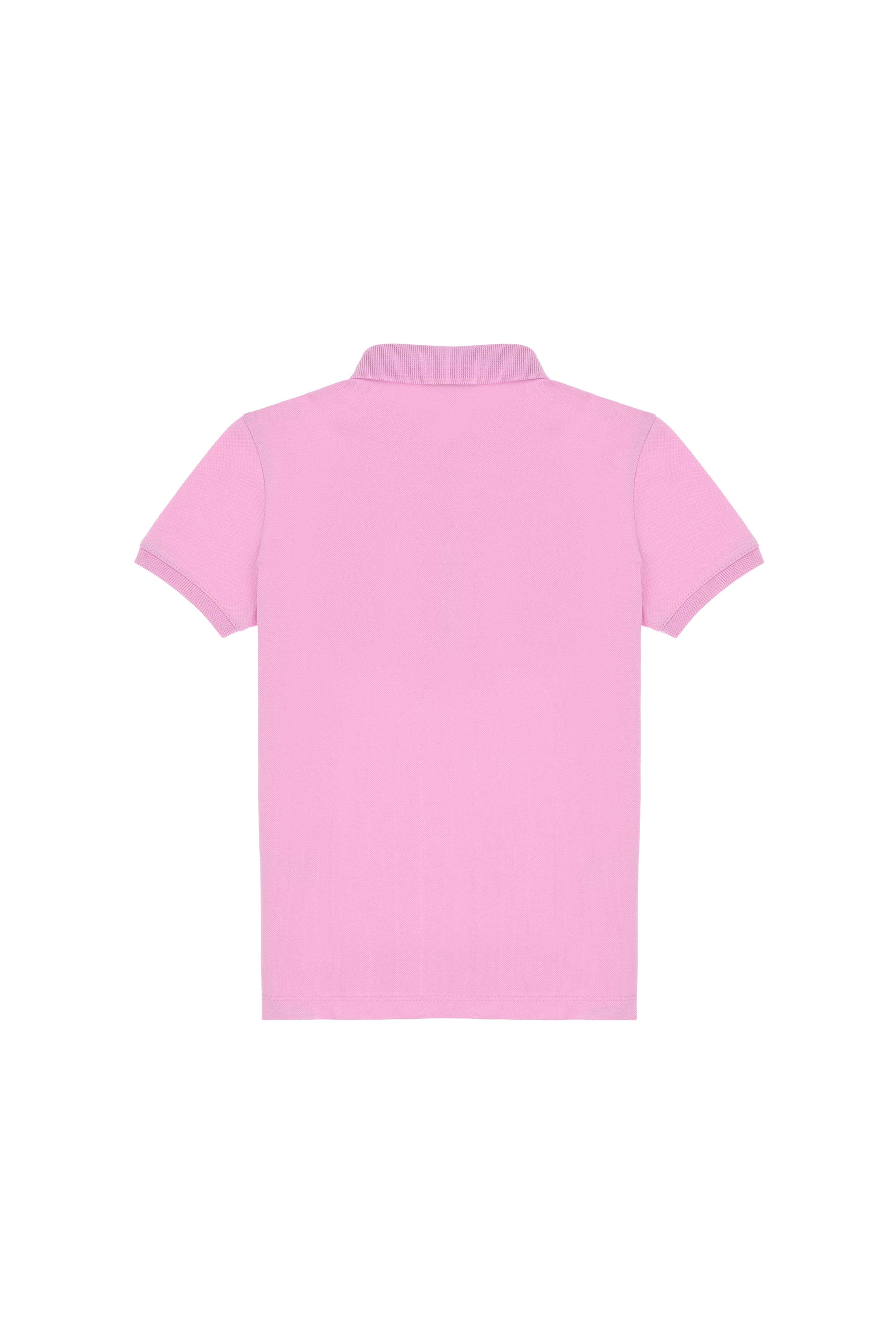 Kız Çocuk Pembe Polo Yaka Basic Tişört - Image 2