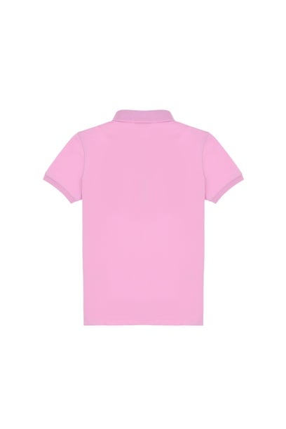Kız Çocuk Pembe Polo Yaka Basic Tişört