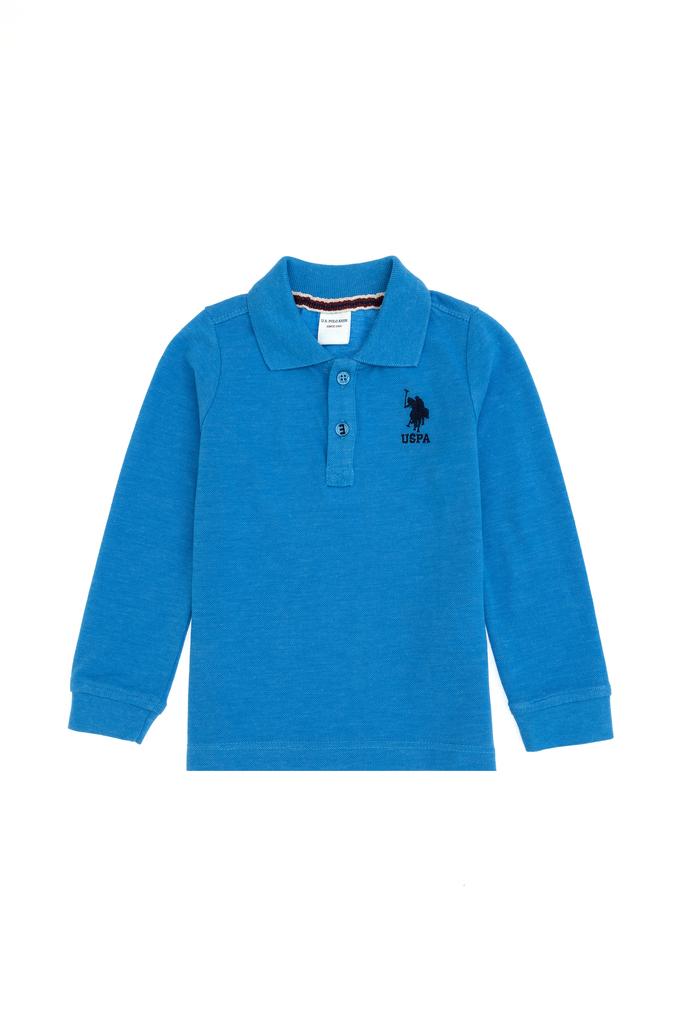 Erkek Bebek Mavi Melanj Basic Sweatshirt