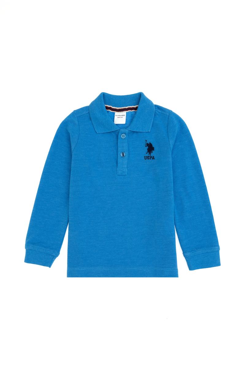 Erkek Bebek Mavi Melanj Basic Sweatshirt