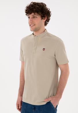 Erkek Regular Fit Hakim Yaka Taş Basic Tişört - 50284637037