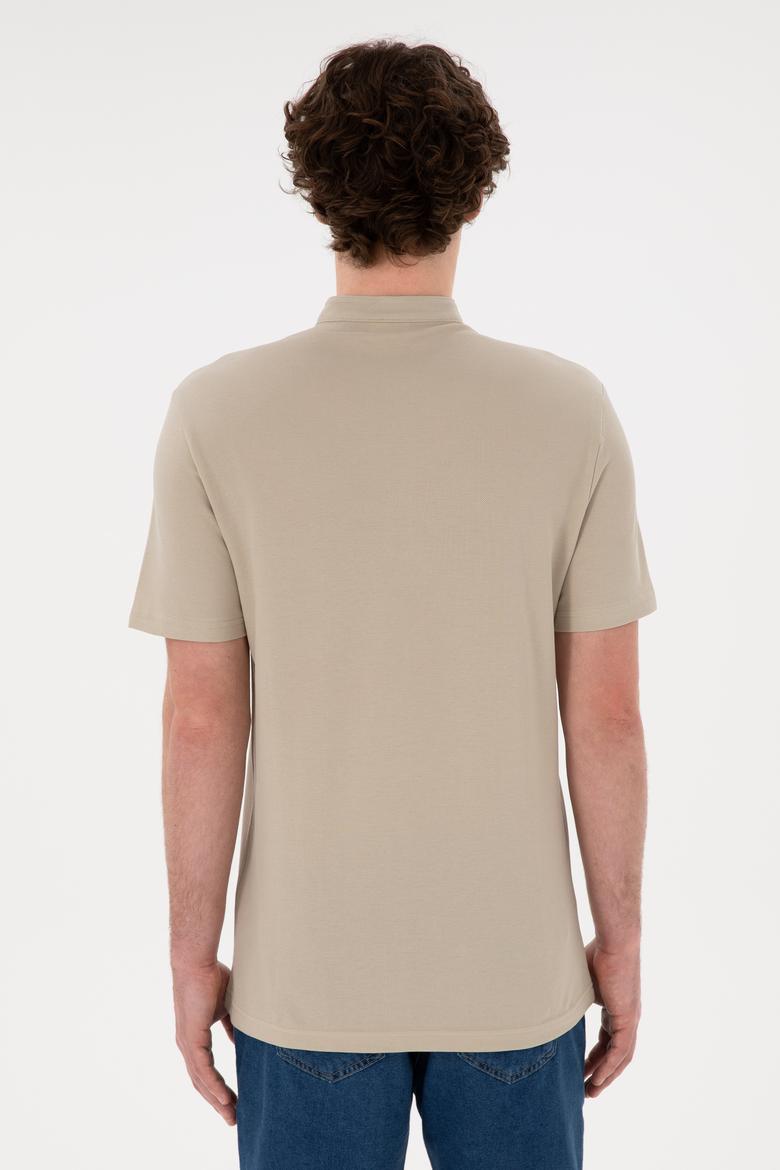 Erkek Regular Fit Hakim Yaka Taş Basic Tişört - 50284637037