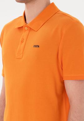 Erkek Regular Fit Polo Yaka Turuncu Basic Tişört - 50284641153