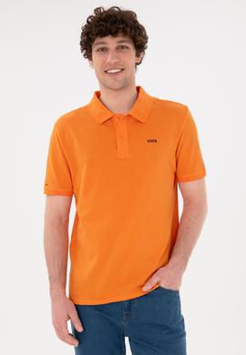 Erkek Regular Fit Polo Yaka Turuncu Basic Tişört - 50284641153