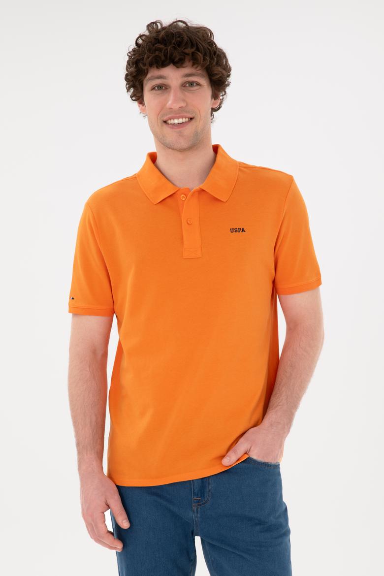 Erkek Regular Fit Polo Yaka Turuncu Basic Tişört