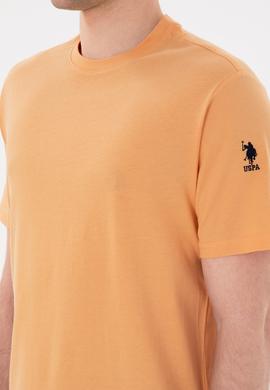 Erkek Regular Fit Bisiklet Yaka Turuncu Basic Tişört - 50284618127