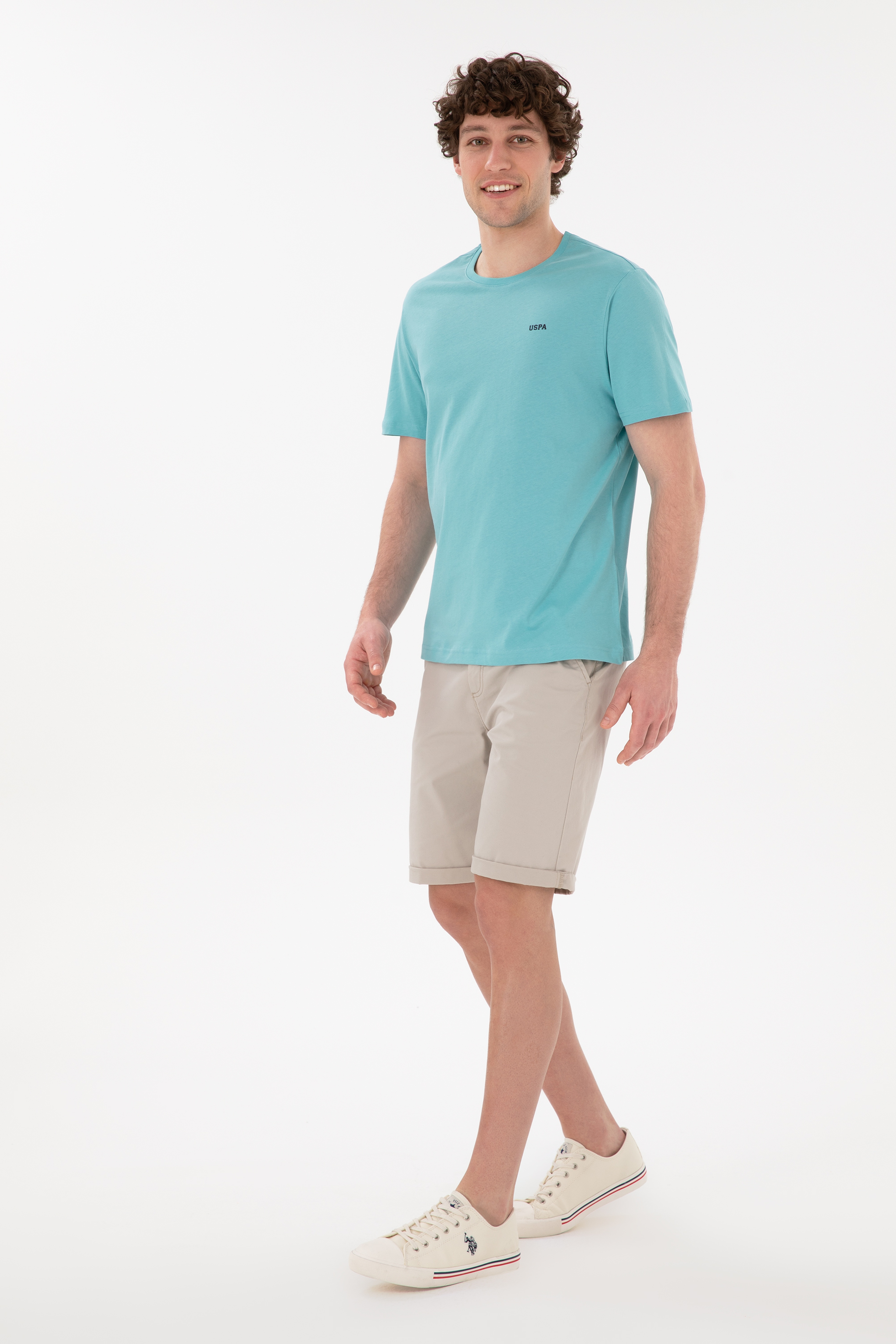 Erkek Regular Fit Bisiklet Yaka Mint Basic Tişört - Image 4