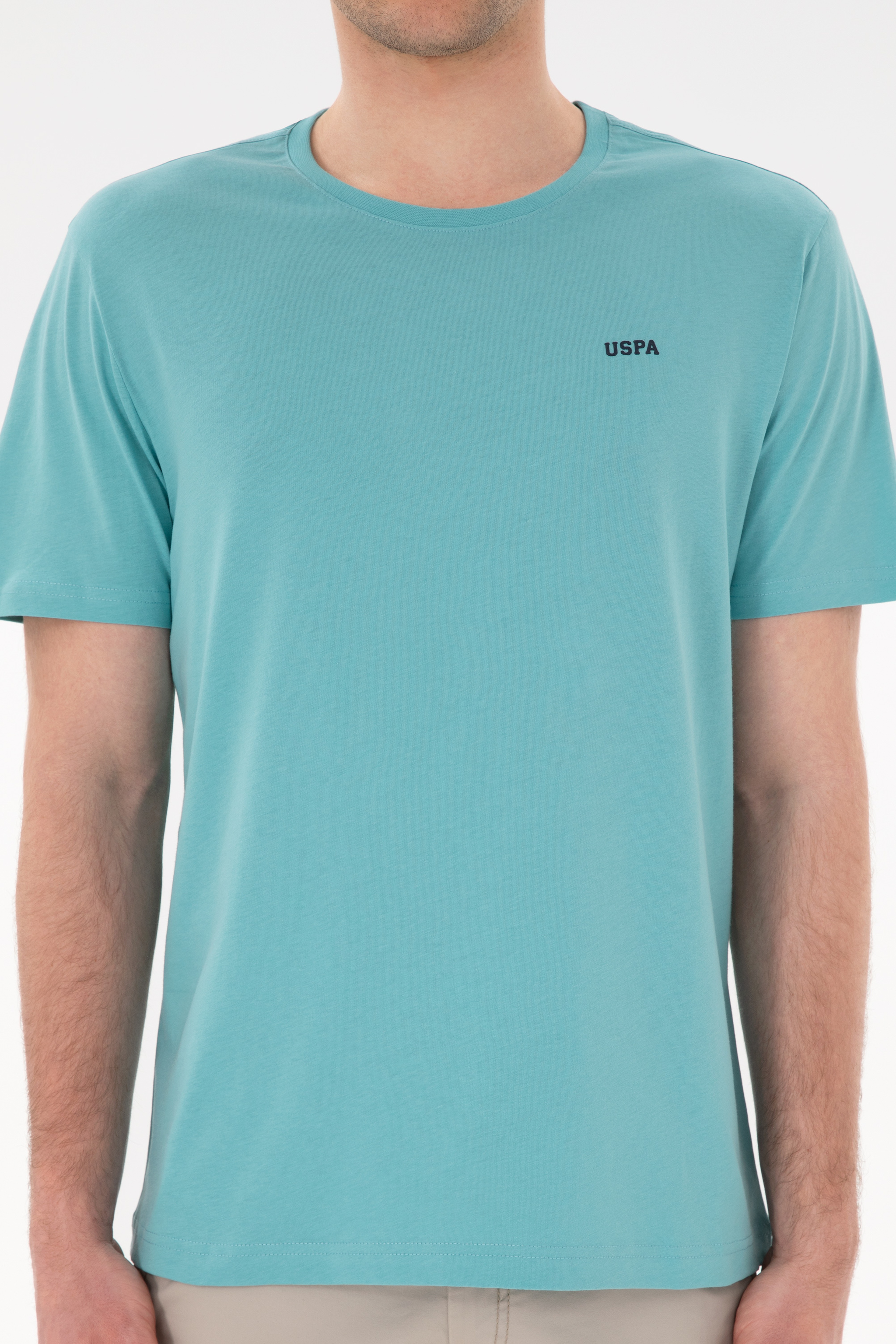 Erkek Regular Fit Bisiklet Yaka Mint Basic Tişört