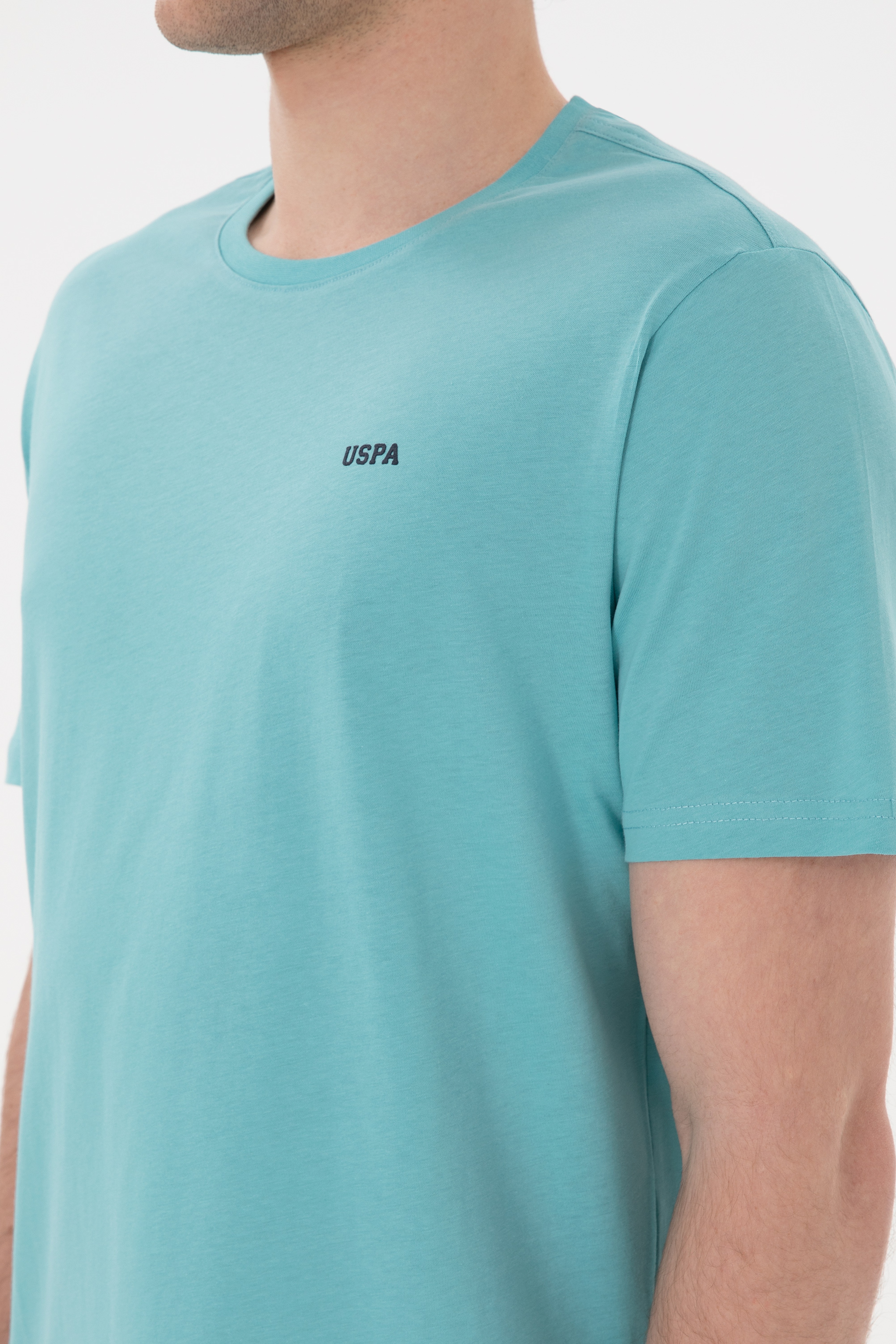Erkek Regular Fit Bisiklet Yaka Mint Basic Tişört