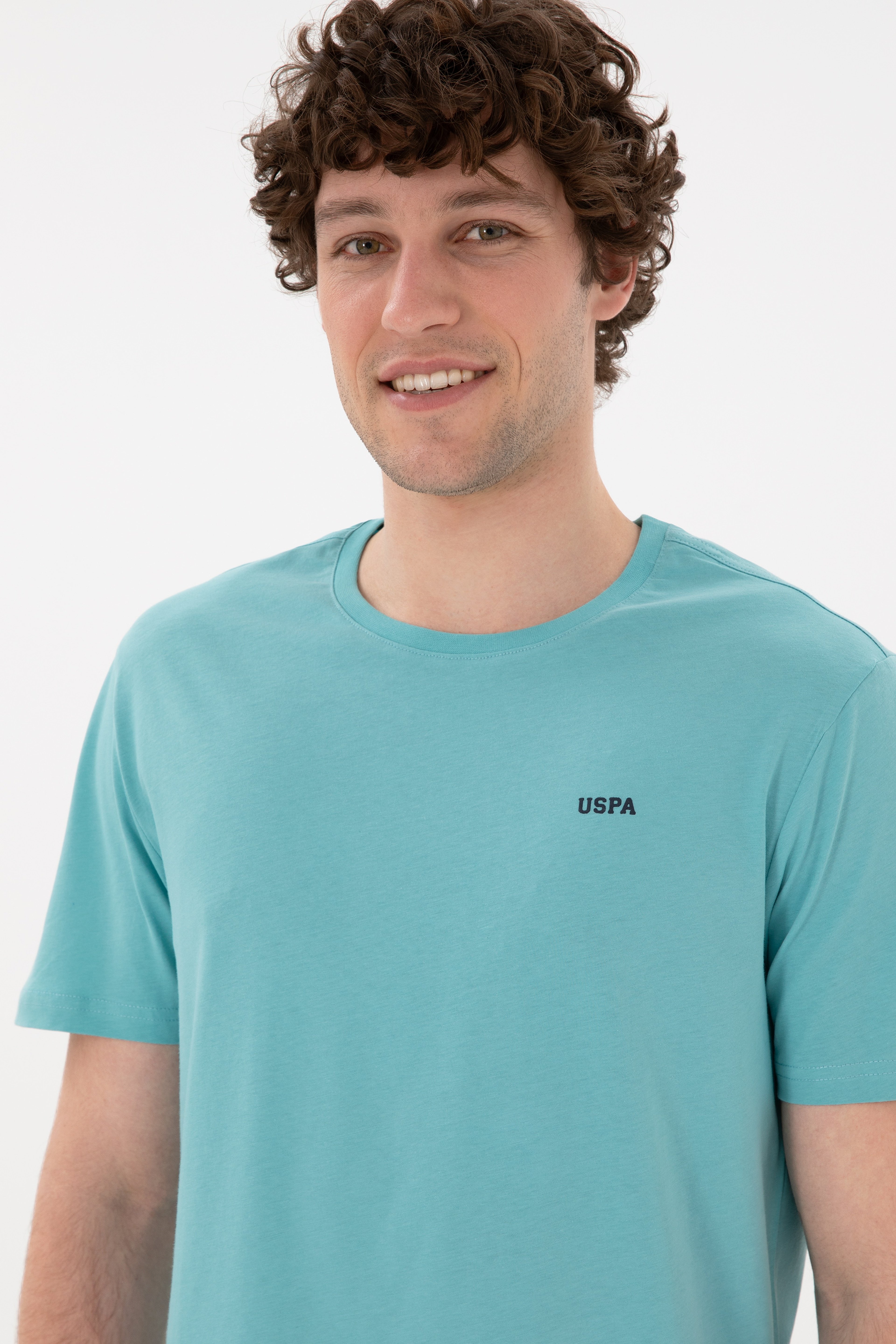 Erkek Regular Fit Bisiklet Yaka Mint Basic Tişört - Image 3