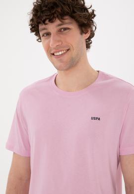 Erkek Regular Fit Bisiklet Yaka Pembe Basic Tişört - 50284640179