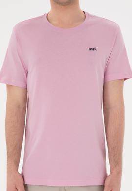 Erkek Regular Fit Bisiklet Yaka Pembe Basic Tişört - 50284640179