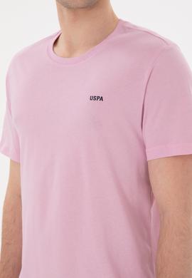 Erkek Regular Fit Bisiklet Yaka Pembe Basic Tişört - 50284640179