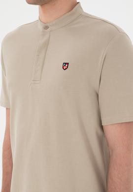 Erkek Regular Fit Hakim Yaka Taş Basic Tişört - 50284637037