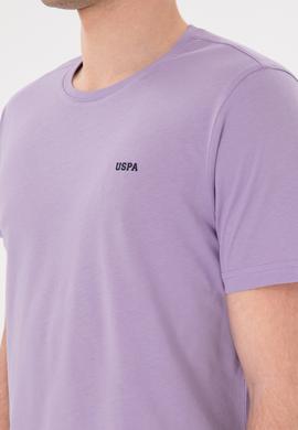 Erkek Regular Fit Bisiklet Yaka Lila Basic Tişört - 50284640181