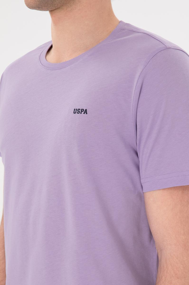 Erkek Regular Fit Bisiklet Yaka Lila Basic Tişört