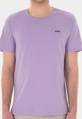 Erkek Regular Fit Bisiklet Yaka Lila Basic Tişört - 50284640181