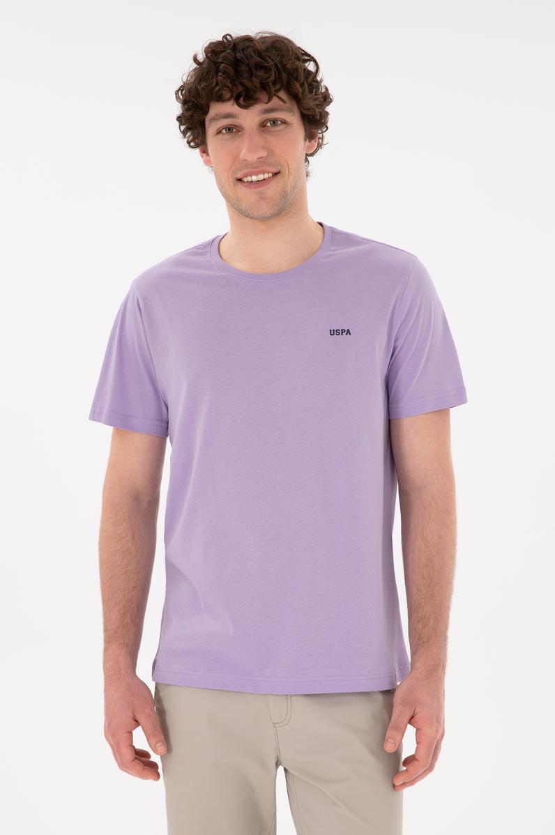 Erkek Regular Fit Bisiklet Yaka Lila Basic Tişört