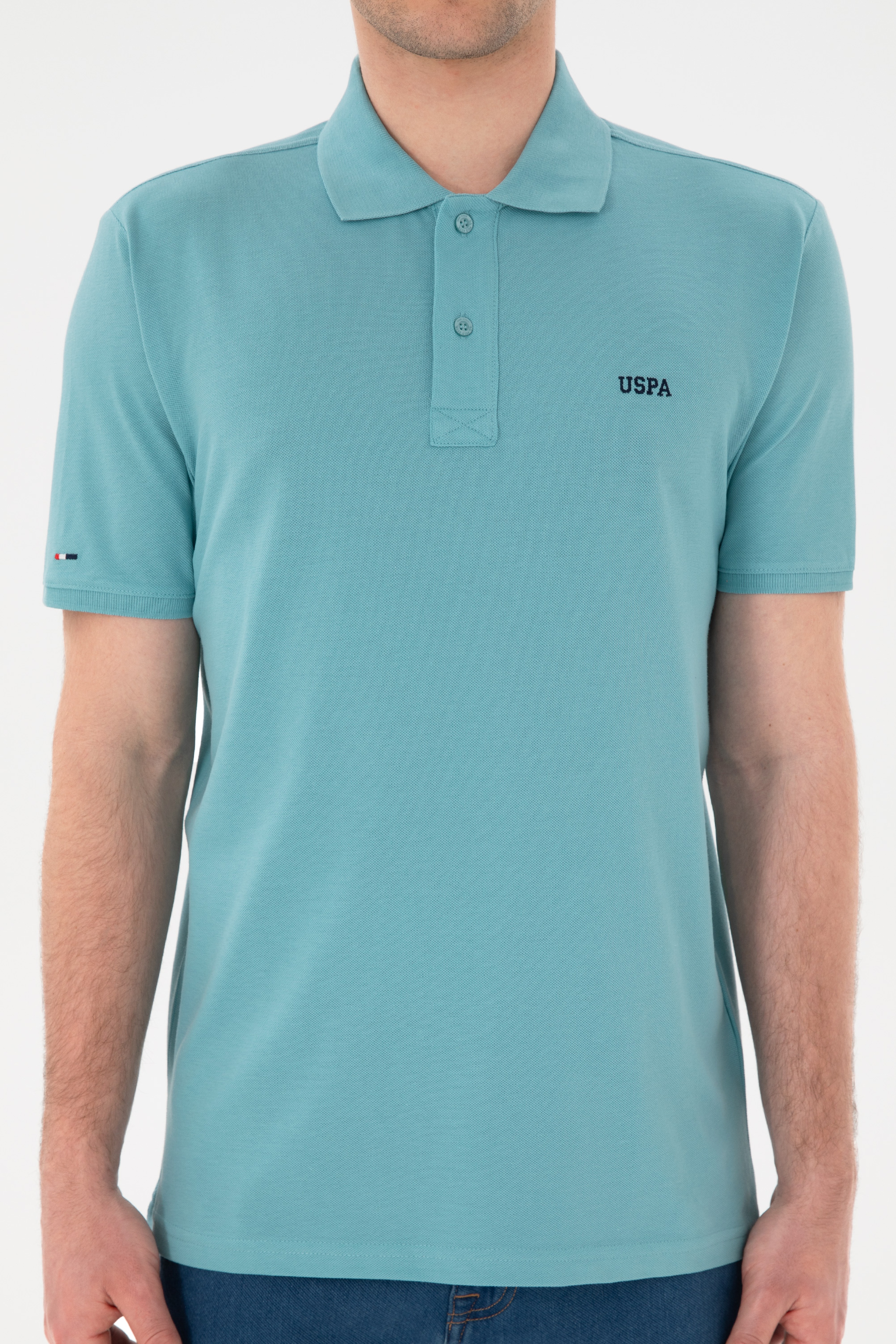Erkek Regular Fit Polo Yaka Mint Basic Tişört - Image 6