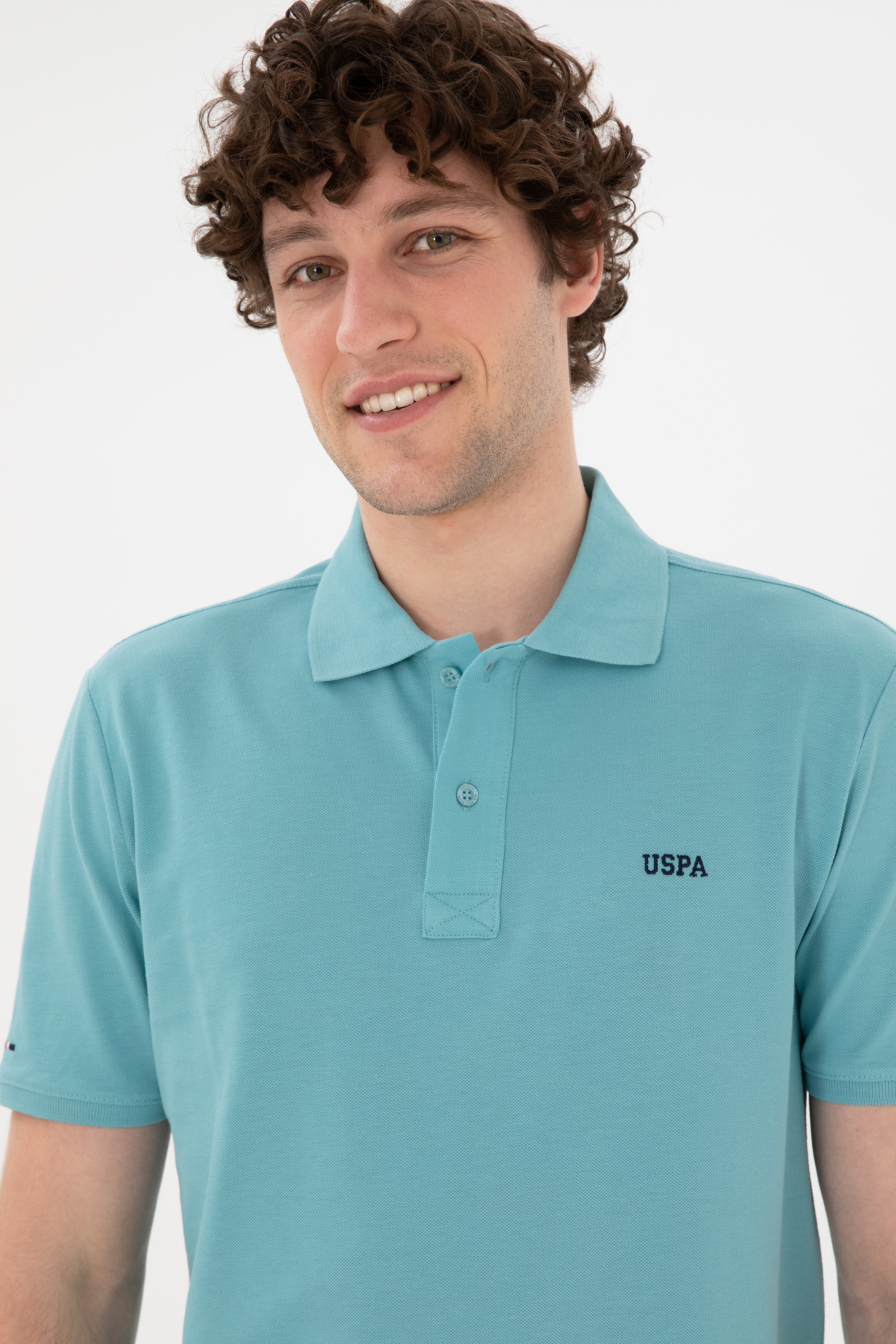 Erkek Regular Fit Polo Yaka Mint Basic Tişört - Image 3