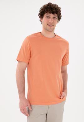 Erkek Regular Fit Bisiklet Yaka Somon Basic Tişört - 50294224097