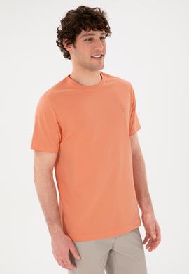 Erkek Regular Fit Bisiklet Yaka Somon Basic Tişört - 50294224097