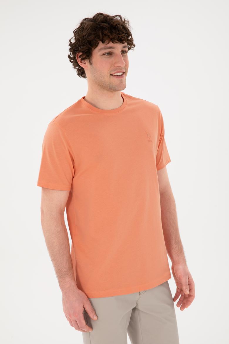 Erkek Regular Fit Bisiklet Yaka Somon Basic Tişört - 50294224097