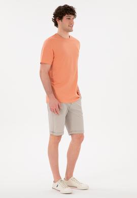 Erkek Regular Fit Bisiklet Yaka Somon Basic Tişört - 50294224097