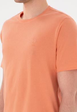 Erkek Regular Fit Bisiklet Yaka Somon Basic Tişört - 50294224097