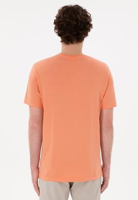 Erkek Regular Fit Bisiklet Yaka Somon Basic Tişört - 50294224097