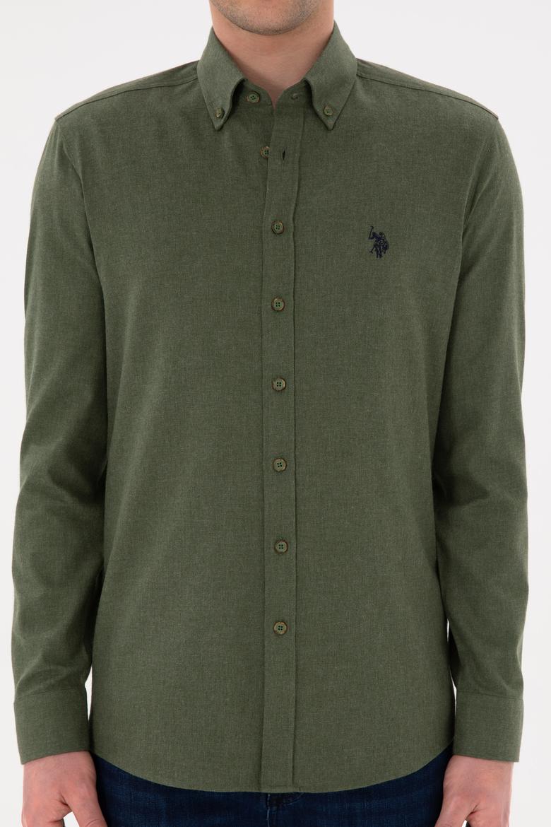 Erkek Haki Uzun Kollu Basic Gömlek - 50296757112